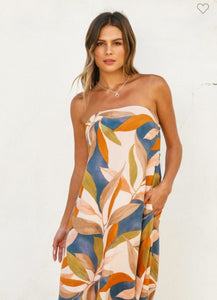 Destinations Strapless Tie Back Maxi Dress