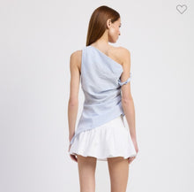 Load image into Gallery viewer, Baby Blue Asymmetrical Tunic Top