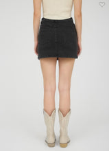Load image into Gallery viewer, Black Stud Denim Mini Skirt