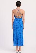 Load image into Gallery viewer, Blue Floral Crossback Midi Dress