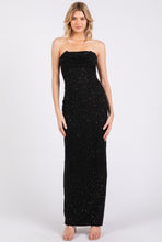 Load image into Gallery viewer, Black Embellished Cowl Neck Maxi Dress