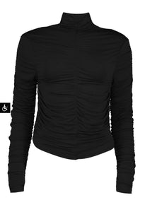 Simone Ruched Turtleneck Top