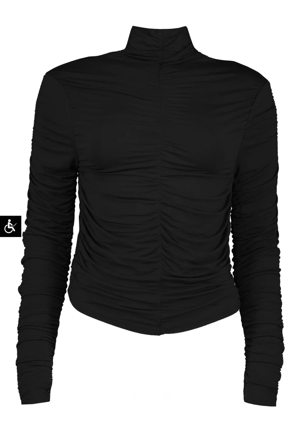 Simone Ruched Turtleneck Top