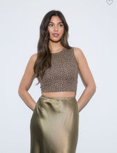 Load image into Gallery viewer, Leopard Print Cropped Knit Top