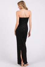Load image into Gallery viewer, Black Embellished Cowl Neck Maxi Dress