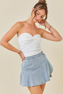 Wrap Denim Skort