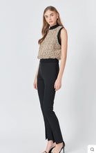 Load image into Gallery viewer, Brown Multi Sequin Tweed Vest Top