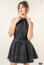 Load image into Gallery viewer, Black Halter A Line Dress