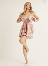 Load image into Gallery viewer, Rose Pink Bow Satin Dress