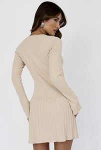 Bone Sweater Knit Midi Dress