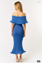 Load image into Gallery viewer, Blue Wavy Hem Dress