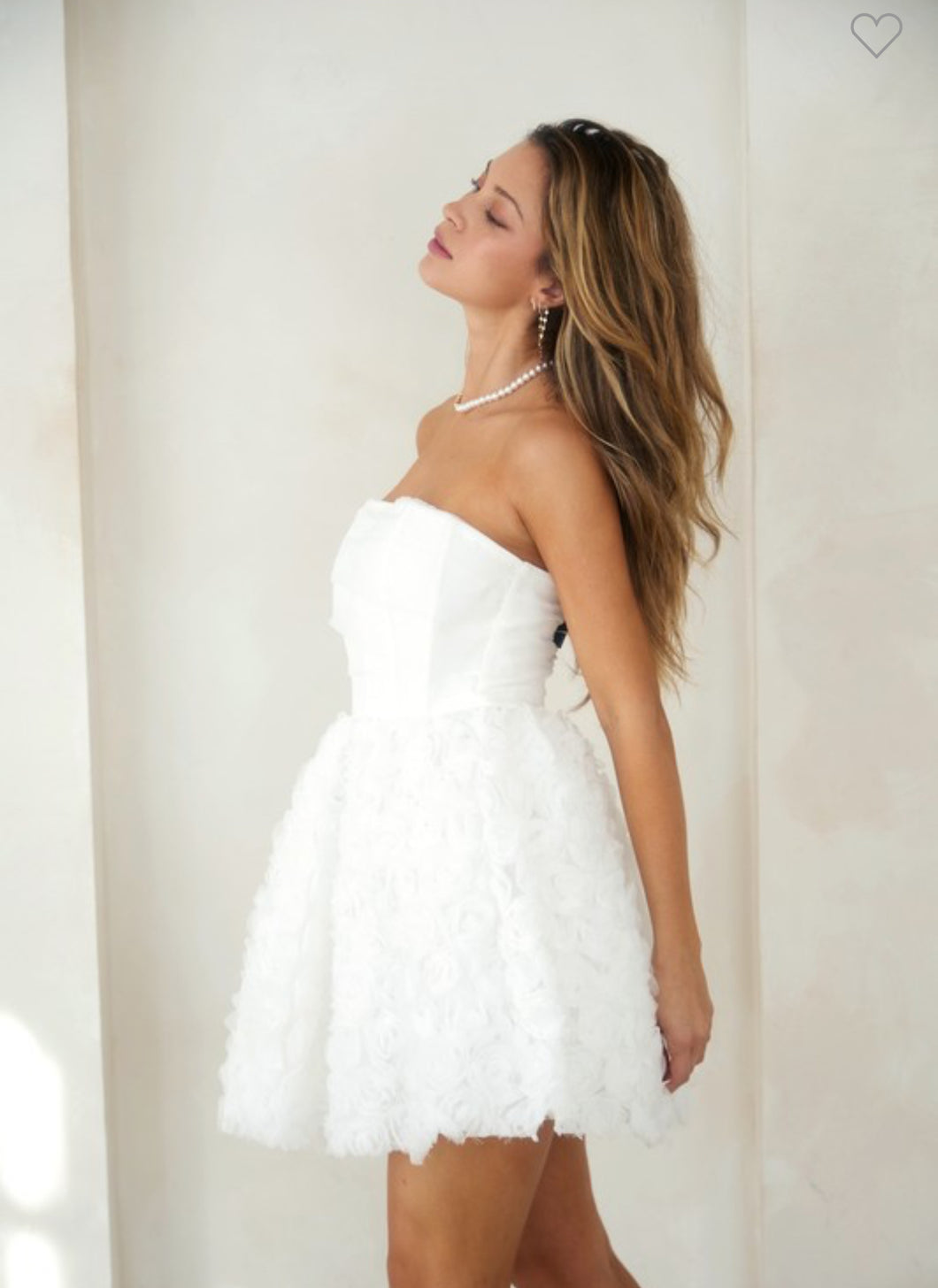 Off White Organza Rossette Dress