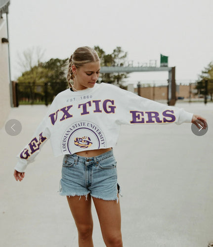 LSU PHIPPS SPLIT CROPPED LONGSLEEVE