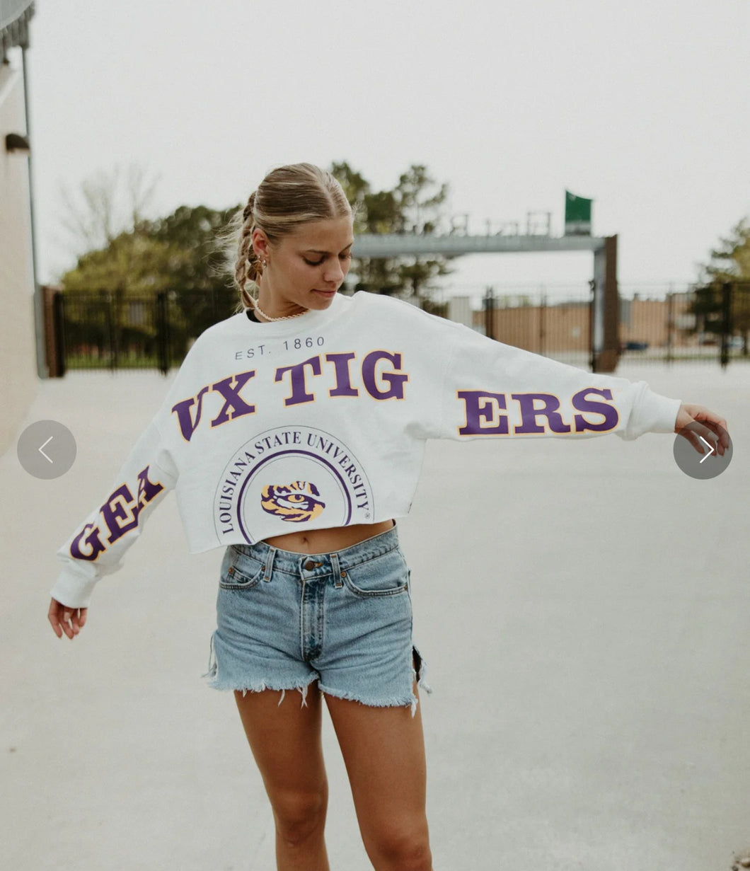 LSU PHIPPS SPLIT CROPPED LONGSLEEVE
