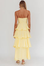 Load image into Gallery viewer, Yellow Ruffle Tiered Maxi Dress