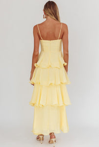 Yellow Ruffle Tiered Maxi Dress
