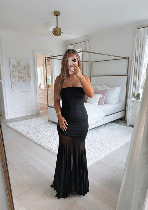 Black Strapless Stunner Maxi Dress