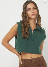Load image into Gallery viewer, Hunter Green Cropped Hoodie