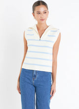 Load image into Gallery viewer, Striped Half Zip Knit Vest