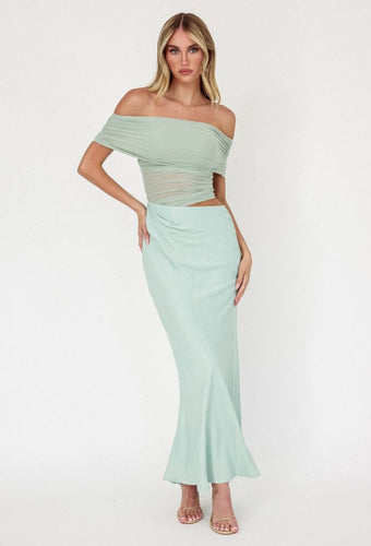 Sage Off Shoulder Dress