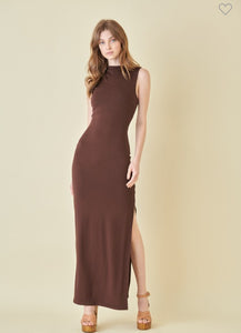 Asymmetric Neck Drape Maxi Dress