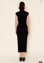Load image into Gallery viewer, Black Mesh Side Midi Dress