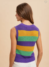 Load image into Gallery viewer, Mardi Gras Color Block Sweater Vest