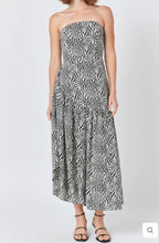 Load image into Gallery viewer, Strapless Asymmetrical Maxi Dress