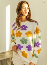 Load image into Gallery viewer, Mardi Gras Flower Sweater