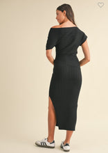 Load image into Gallery viewer, One Off Shoulder Ribbed Knit Midi Dress