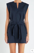 Load image into Gallery viewer, Navy Stitch Detailed Mini Dress