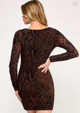 Load image into Gallery viewer, Dark Brown Mesh Long Sleeve Mini Dress