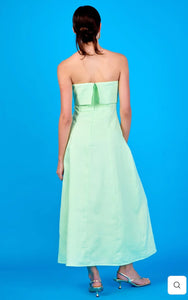 Lucia Folded Strapless Linen Maxi Dress
