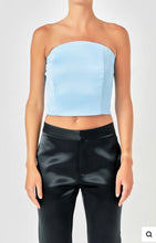 Load image into Gallery viewer, Clean Blue Strapless Bustier Top