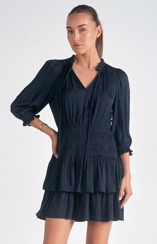 Navy Smock Dress