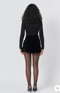 Black Velvet Bow Skort