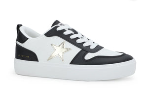 Aura- Black White & Gold Sneakers