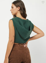 Load image into Gallery viewer, Hunter Green Cropped Hoodie