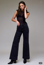 Load image into Gallery viewer, Charcoal Washed Mid Rise Flare Jeans