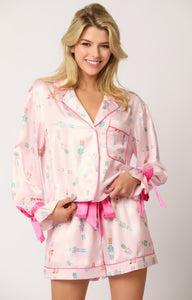 Satin Nutcracker Tied Pajamas