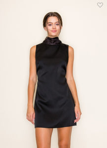 Black Organza Scarf Mini Dress