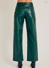 Load image into Gallery viewer, Dark Green Faux Leather Pants