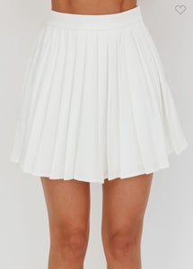 Whitney White Pleated Skirt