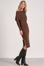 Load image into Gallery viewer, Dark Chocolate Midi Sweater Dress