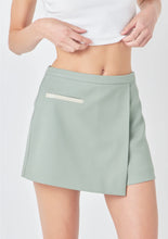 Load image into Gallery viewer, Sage Asymmetrical Wrap Mini Skort