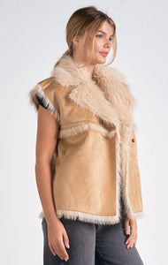 Tan Faux Fur Vest