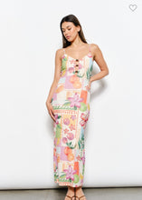 Load image into Gallery viewer, Plunge Neck Mesh Midi Dress