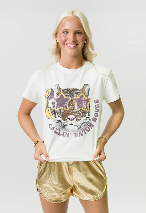 Callin’ Baton Rouge Sequin Top
