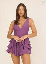 Load image into Gallery viewer, Purple Sleeveless Tiered Romper