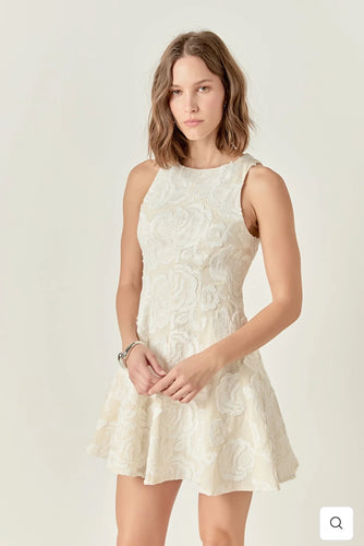 Floral Embroidered Mini Dress